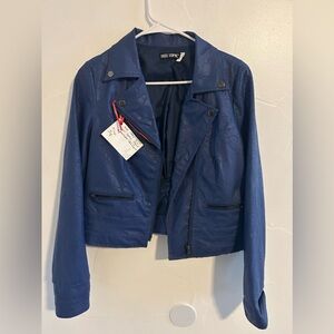 Hot Topic 1990’s faux leather motto jacket
